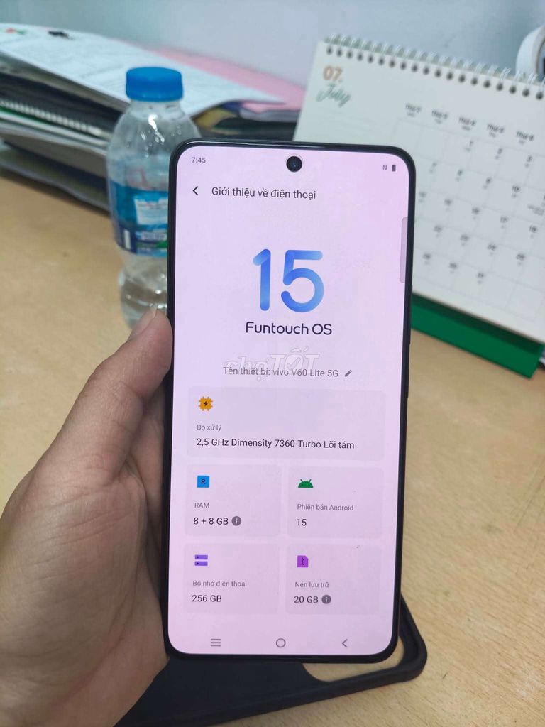 Vivo V60 Lite 5G 256GB Đen. Mua bán Điện thoại tại Thành phố Vĩnh Long Vĩnh Long được đăng bởi Minichen hình 1