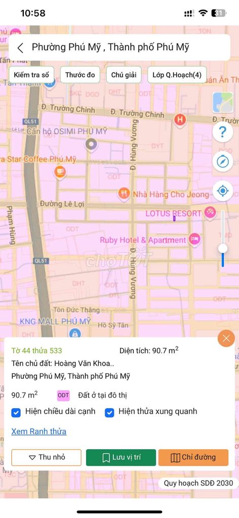 CẦN BÁN LÔ ĐẤT NGAY TRUNG TÂM TP PHÚ MỸ, 3 tỷ 050tr. Mua bán đất tại Thị xã Phú Mỹ Bà Rịa - Vũng Tàu được đăng bởi Giang BĐS Phú Mỹ  hình 3