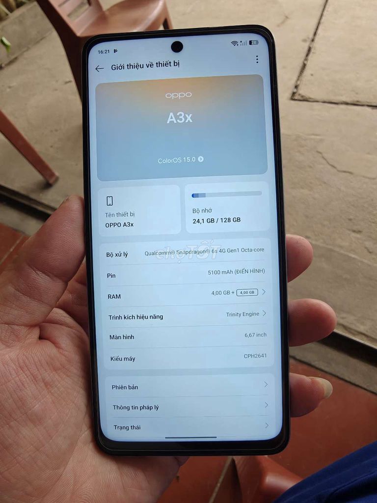 Oppo A3x 128GB Xanh. Mua bán Điện thoại tại Huyện Ba Vì Hà Nội được đăng bởi hoàng minh hình 1