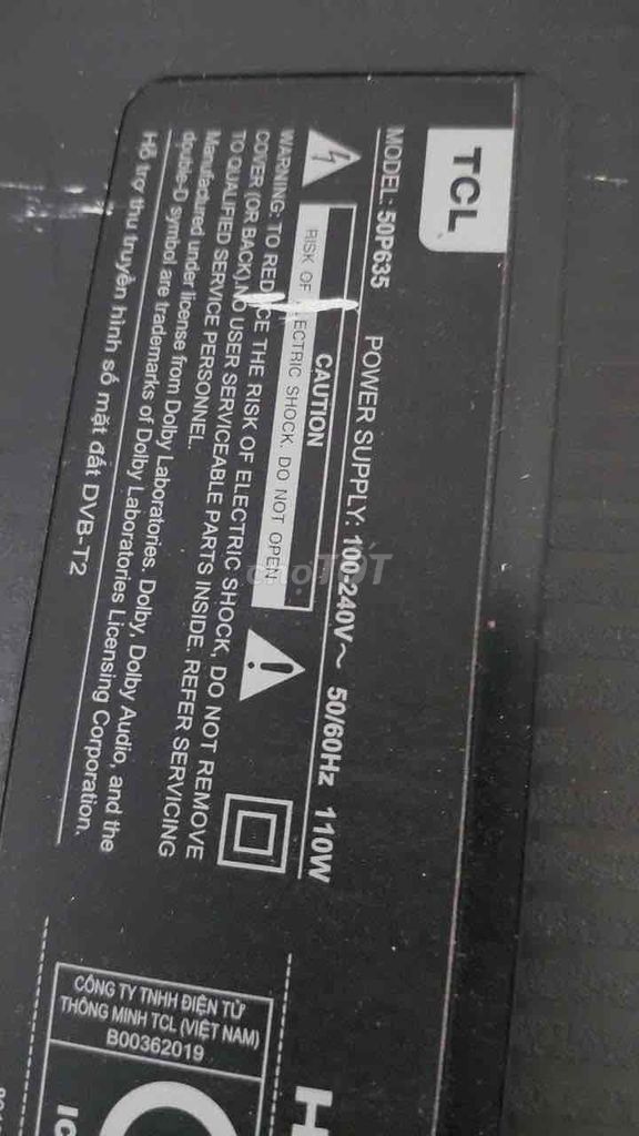Tivi TCL 50P635 Đen. Mua bán Tivi, Âm thanh tại Quận Bình Thuỷ Cần Thơ được đăng bởi HuynhGiang hình 1