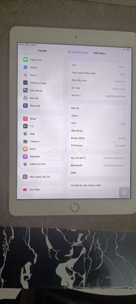 Apple iPad Air 2 64GB Vàng. Mua bán Máy tính bảng tại Quận 8 Tp Hồ Chí Minh được đăng bởi Donald Trung hình 1