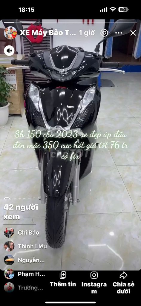 💝SH 150 CBS 2023 ĐÃ ÚP ĐẦU ĐÈN MẶC NẠ 350 CỰC HÓT. Mua bán Xe máy tại Thành phố Vũng Tàu Bà Rịa - Vũng Tàu được đăng bởi XE MÁY BẢO THANH  TPVŨNG TÀU hình 2