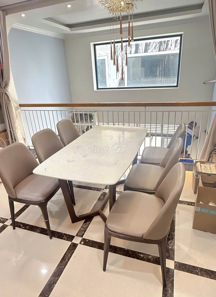 Bộ bàn ghế ăn Da Nâu 6 ghế. Mua bán Bàn ghế tại Quận Gò Vấp Tp Hồ Chí Minh được đăng bởi Bảo Ngô hình 1