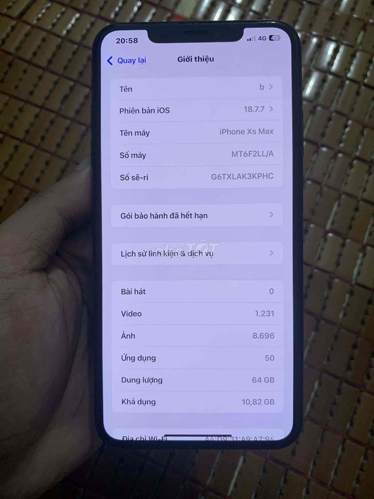 iPhone Xs Max 64GB Đã sử dụng. Mua bán Điện thoại tại Huyện Thanh Trì Hà Nội được đăng bởi DinhBac hình 1