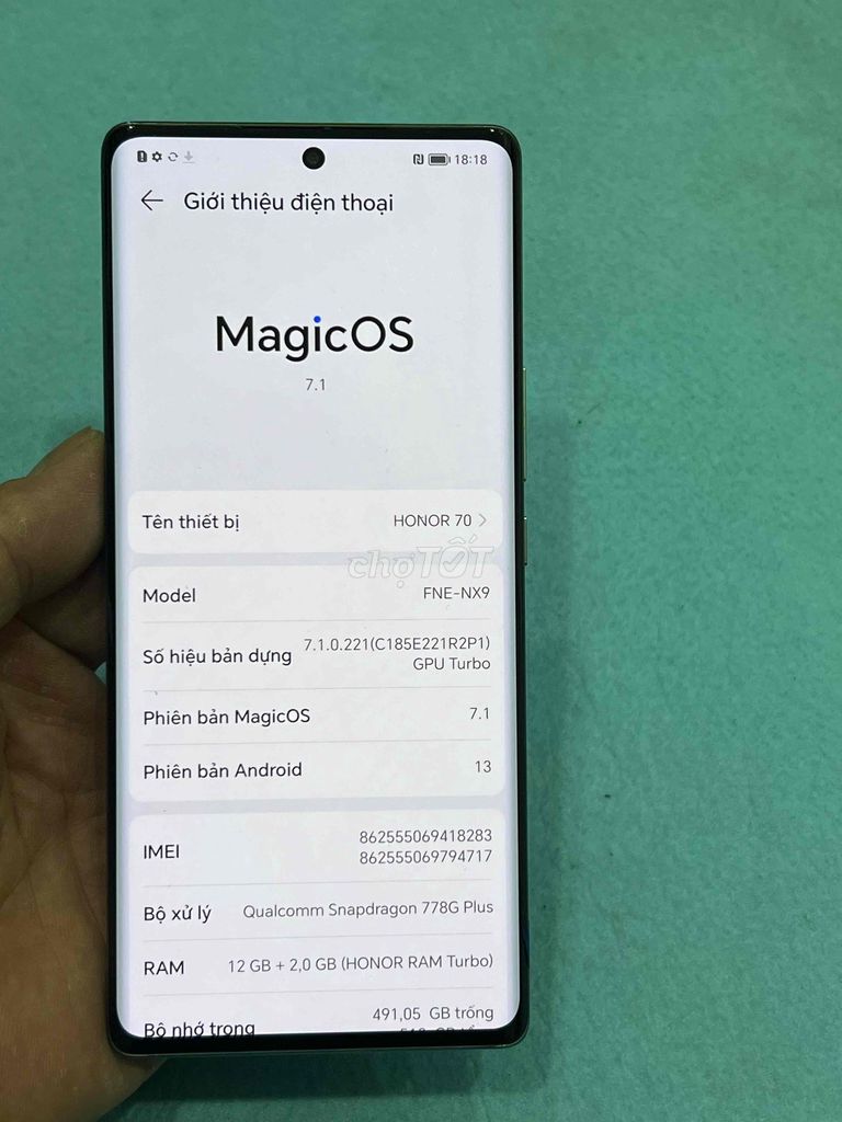 Honor 70 512GB Trắng. Mua bán Điện thoại tại Quận Hoàng Mai Hà Nội được đăng bởi Nguyennoi hình 1