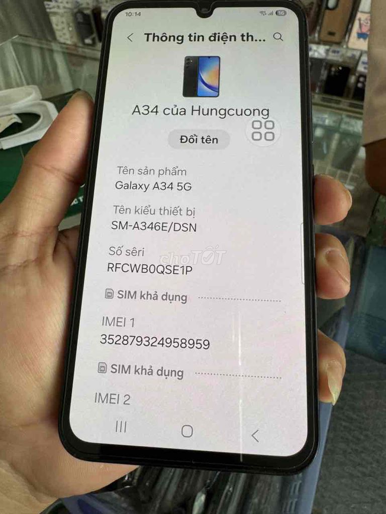 Samsung Galaxy A34 5G 8GB/128GB Đen. Mua bán Điện thoại tại Huyện Mang Thít Vĩnh Long được đăng bởi Nhí cái nhum hình 1