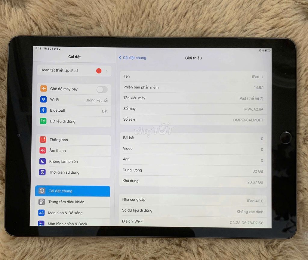 Apple iPad Gen 7 32GB Wifi 4G Quốc tế