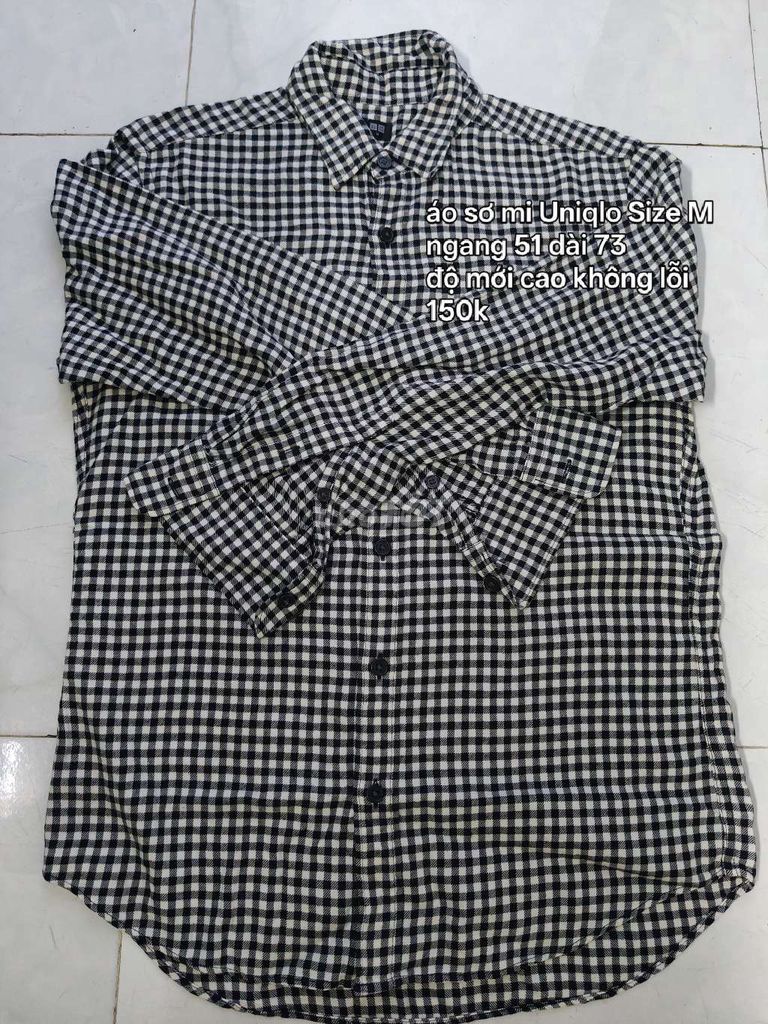 Áo sơ mi Uniqlo Nam M Đen trắng. Mua bán Quần áo tại Quận Tân Phú Tp Hồ Chí Minh được đăng bởi Hinh2hand hình 1