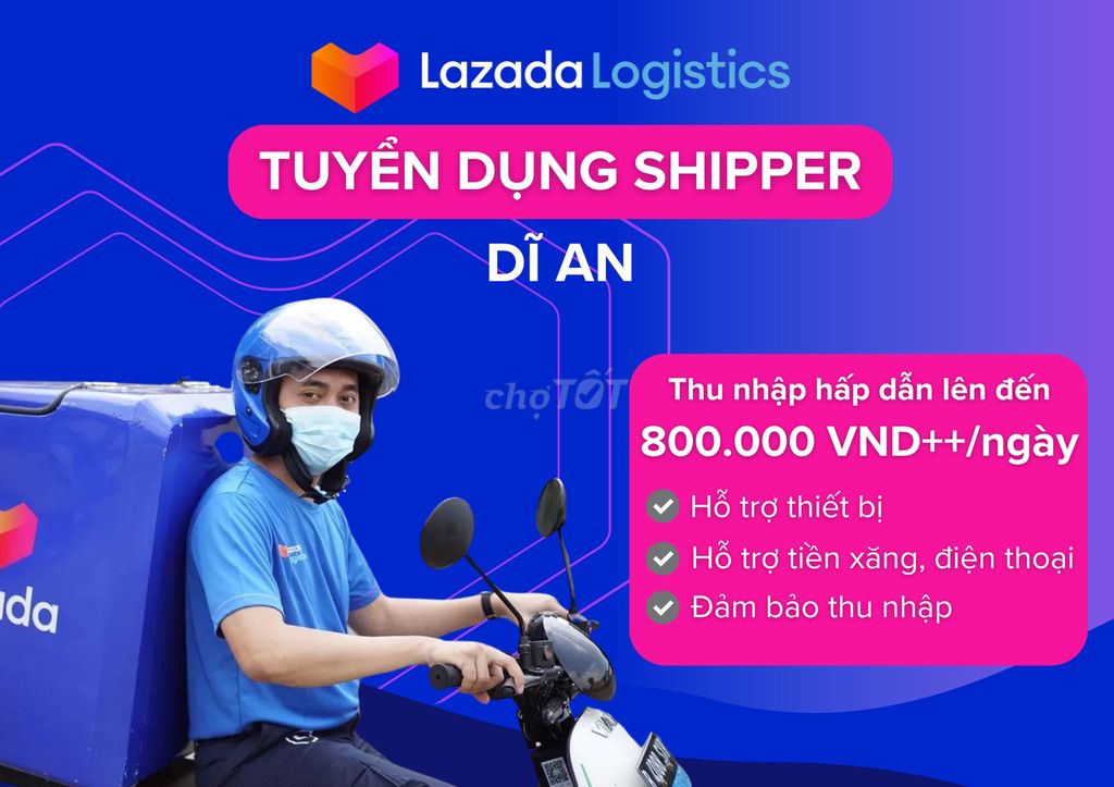 Tuyển dụng Đối tác giao hàng tại Dĩ An