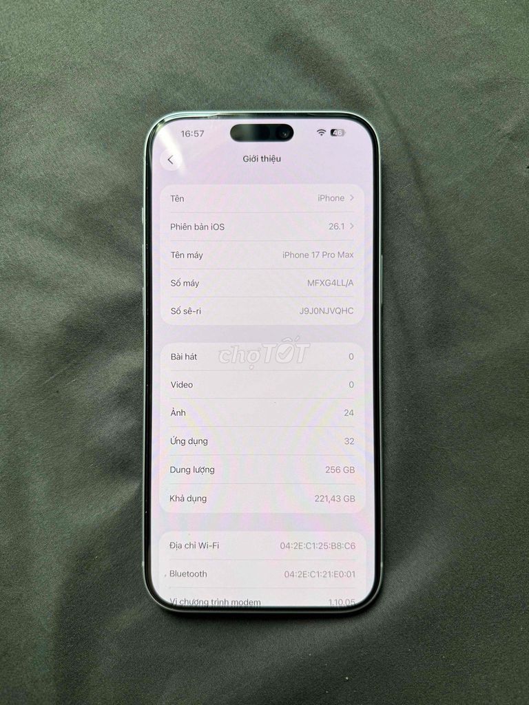 Apple iPhone 17 Pro Max 256GB nguyên zin. Mua bán Điện thoại tại Quận Hai Bà Trưng Hà Nội được đăng bởi Ninh hình 1