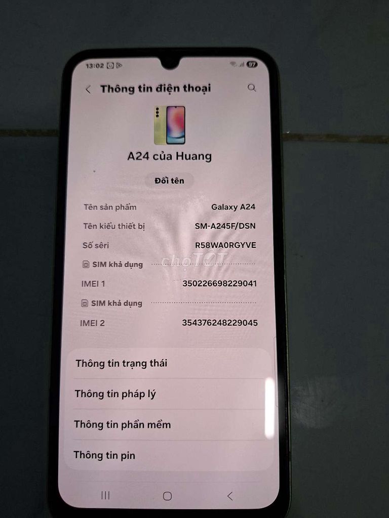 Samsung Galaxy A24 Vàng nhạt. Mua bán Điện thoại tại Huyện Chơn Thành Bình Phước được đăng bởi Huang shui  hình 1