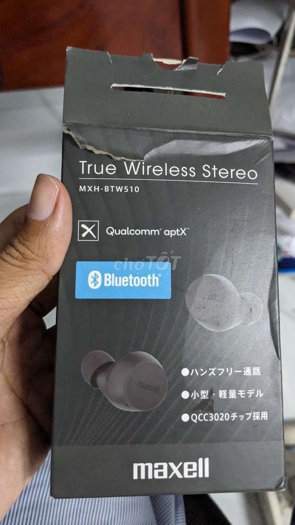 Tai nghe Bluetooth Maxell MXH-BTW510 Đen. Mua bán Tivi, Âm thanh tại Thành phố Mỹ Tho Tiền Giang được đăng bởi L Khang hình 1