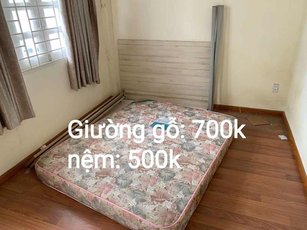 Giường gỗ+giường sắt