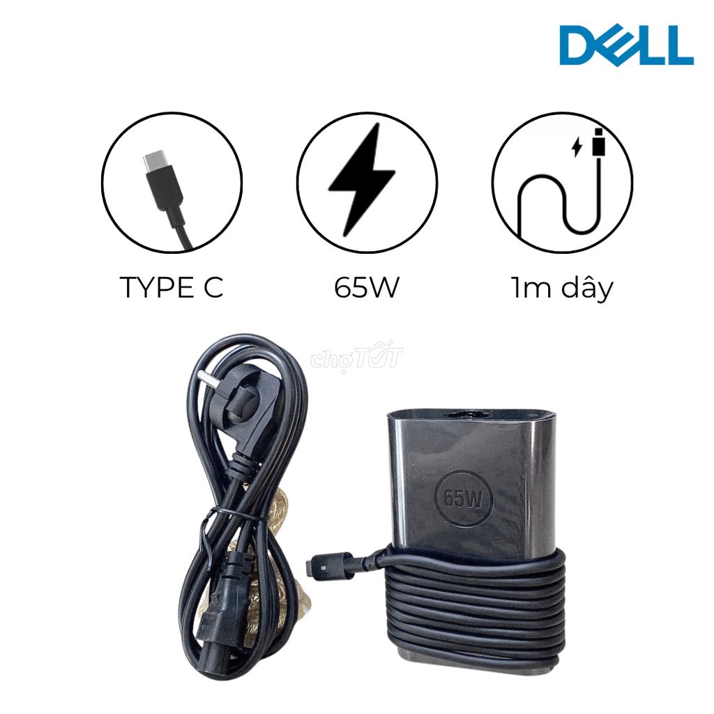 Sạc Laptop Dell 65W USB TypeC 1m dây/ Mới/ BH6T. Mua bán Phụ kiện (Màn hình, Chuột...) tại Quận Thanh Khê Đà Nẵng được đăng bởi Laptop 2nd bao bền giá rẻ  hình 1