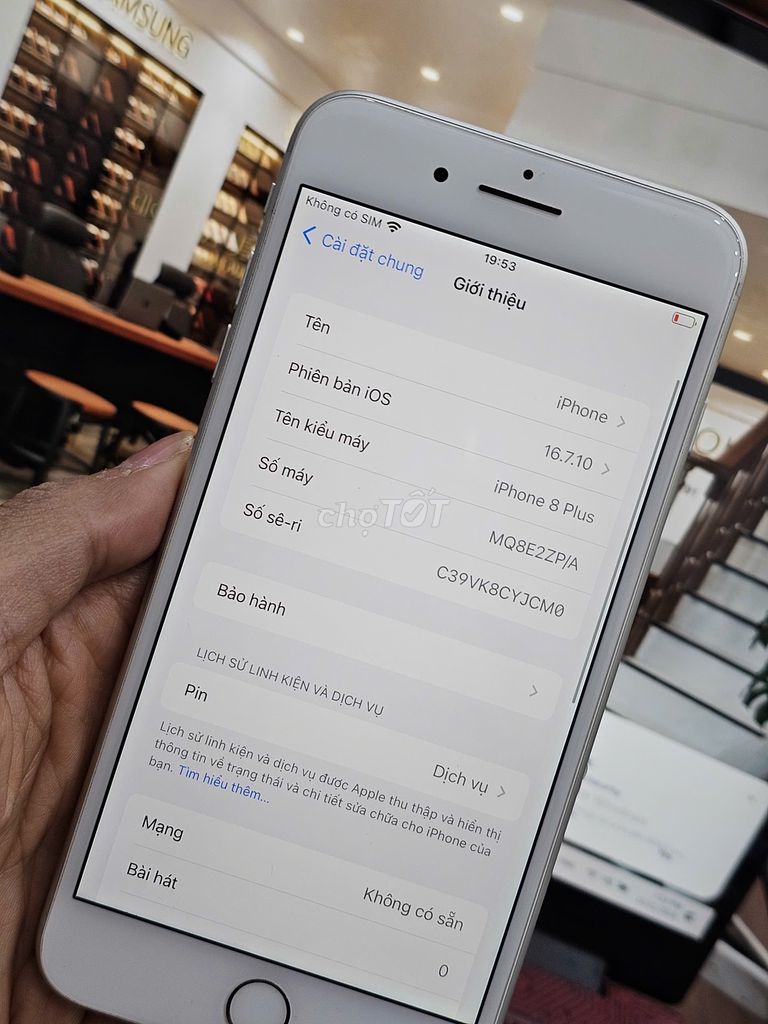 iphone 8 Plus 64Gb Trắng , Quốc Tế ZP-A,99%, Zin