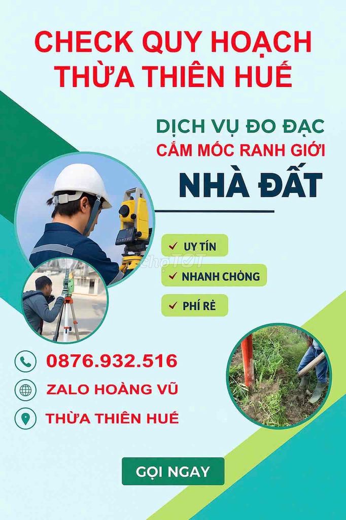 DỊCH VỤ ĐO ĐẠC CẮM MỐC RANH GIỚI HUẾ. Dịch vụ tại Thành phố Huế Thừa Thiên Huế được đăng bởi Hoàng Vũ hình 1