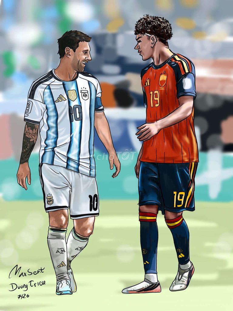 Tranh kỹ thuật số Messi và Yamal. Mua bán Cây cảnh, đồ trang trí tại Quận Bình Thạnh Tp Hồ Chí Minh được đăng bởi triệu hồ dương hình 1