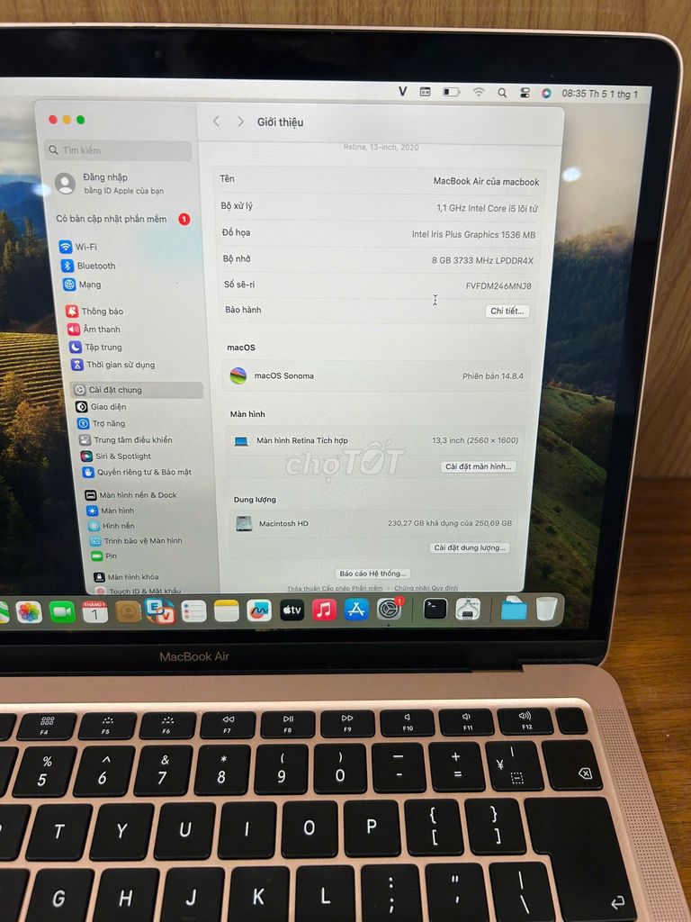 Apple MacBook Air i5 13 inch 8GB/256GB Vàng hồng. Mua bán Laptop tại Quận Thanh Xuân Hà Nội được đăng bởi Mai Linh hình 1