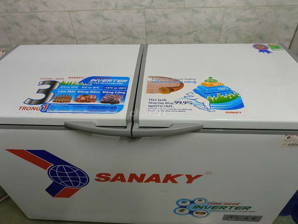 Thanh lý gấp tủ đông Sanaky 305l,dàn lạnh đồng