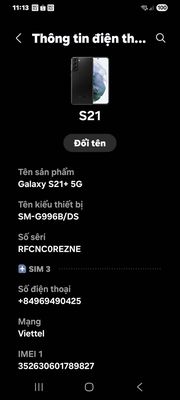 Samsung Galaxy S21+ 5G 128GB Đen bản hàn
