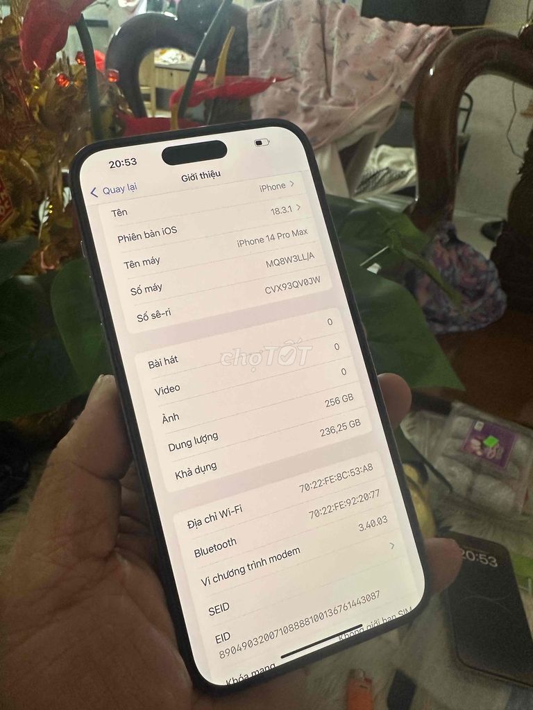 iPhone 14 prm 256G tím qte mỹ