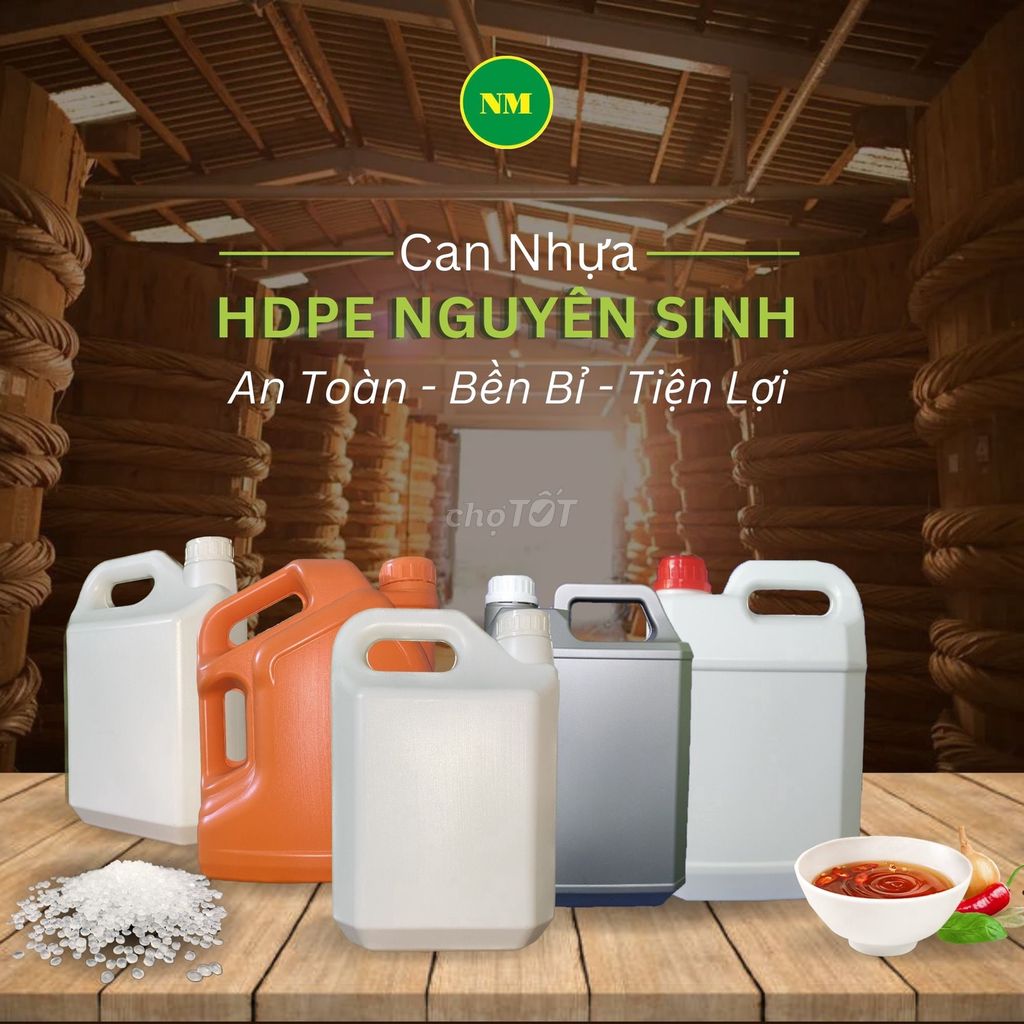 Sản Xuất Và Cung Cấp Can Nhựa HDPE 5L Theo Yêu Cầu