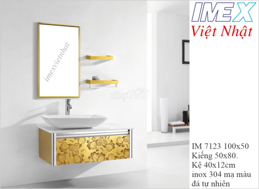 Bộ lavabo tủ inox IMEX Việt Nhật IM 7123