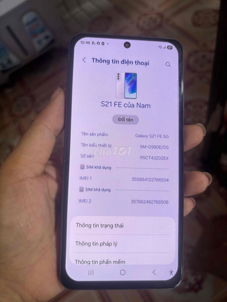 Samsung Galaxy S21 FE 5G 256GB Đen. Mua bán Điện thoại tại Quận Bình Tân Tp Hồ Chí Minh được đăng bởi Đường Minh hình 1