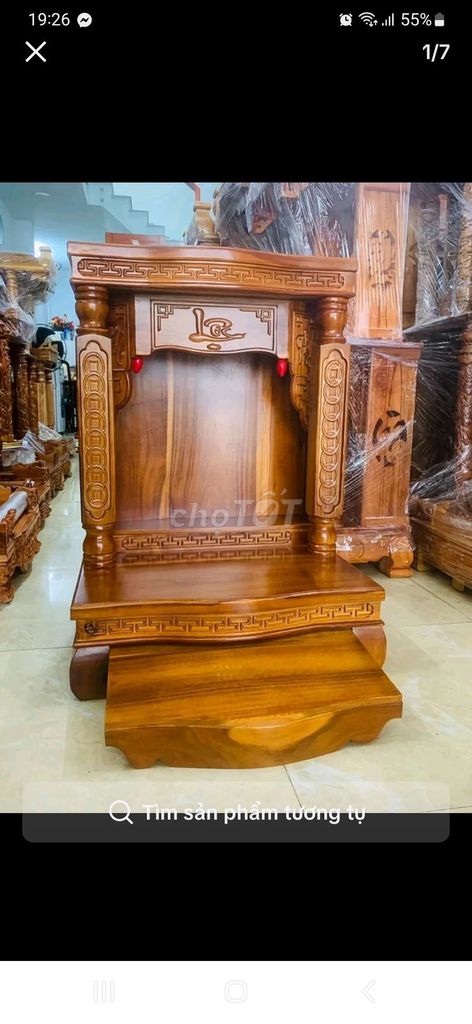 Bàn thờ Gỗ tự nhiên Nâu. Mua bán Nội thất, đồ gia dụng khác tại Thị xã Bến Cát Bình Dương được đăng bởi Piphayboy hình 1