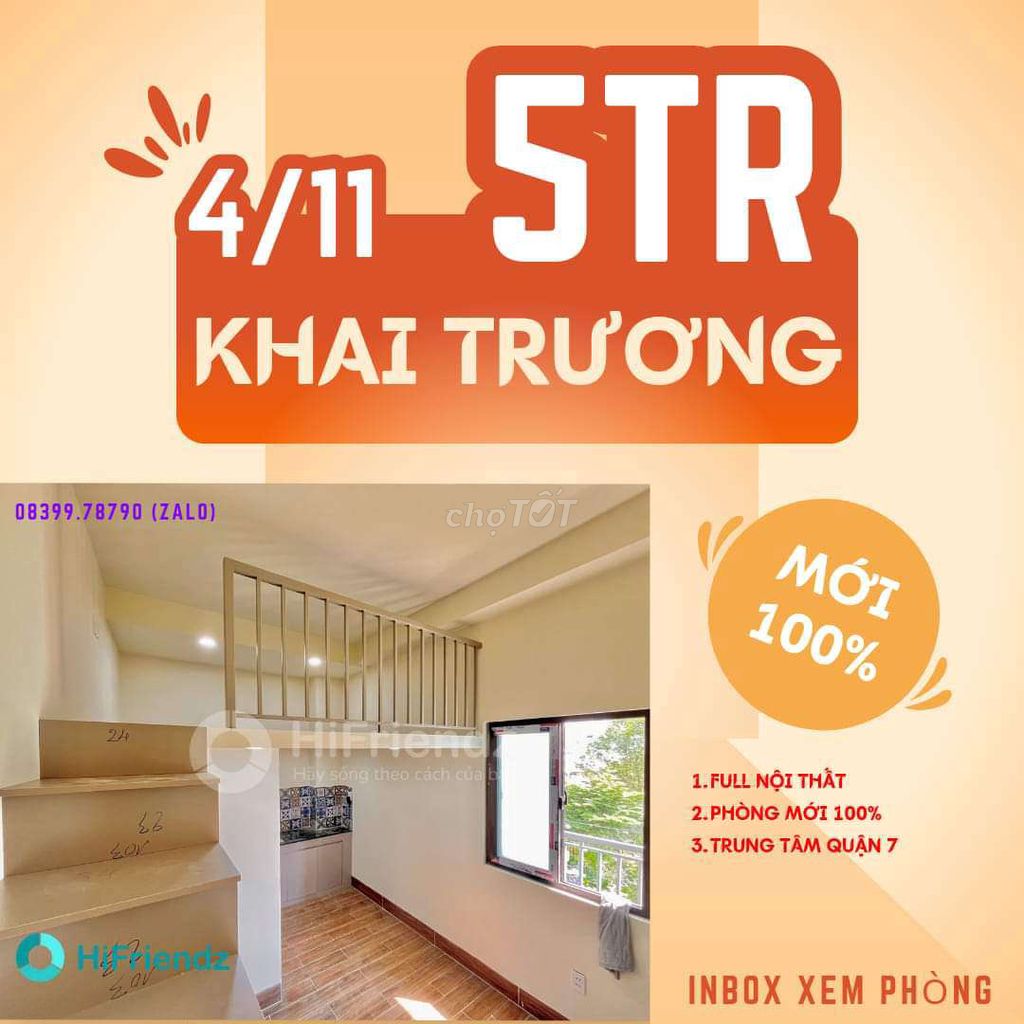 PHÒNG TRỌ MỚI XÂY QUẬN 7 GẦN TRƯỜNG UFM, NTT, TDT, GẦN LOTTE QUẬN 7