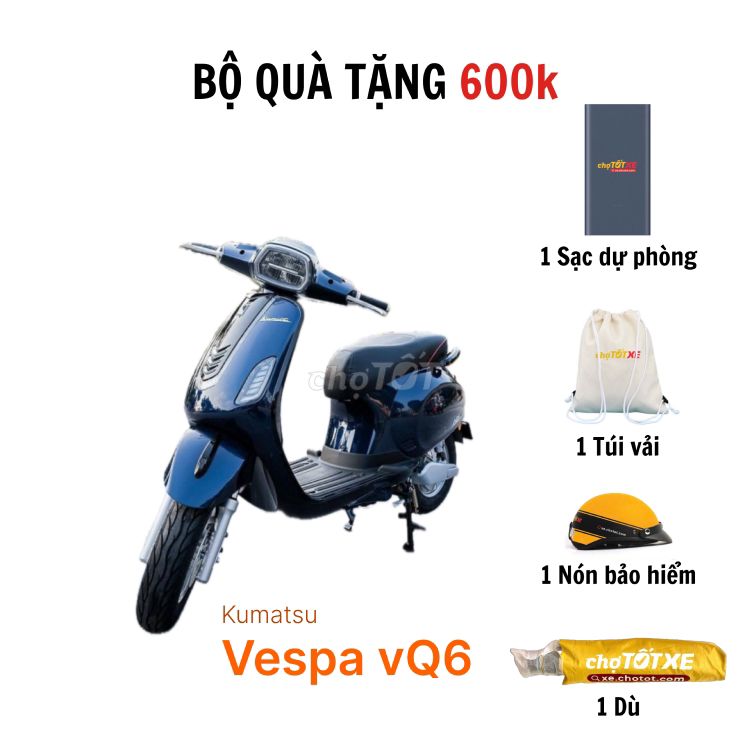 XE ĐIỆN KUMATSU VESPA VQ6 CHẠY PIN LFP 3 QUÀ TẶNG