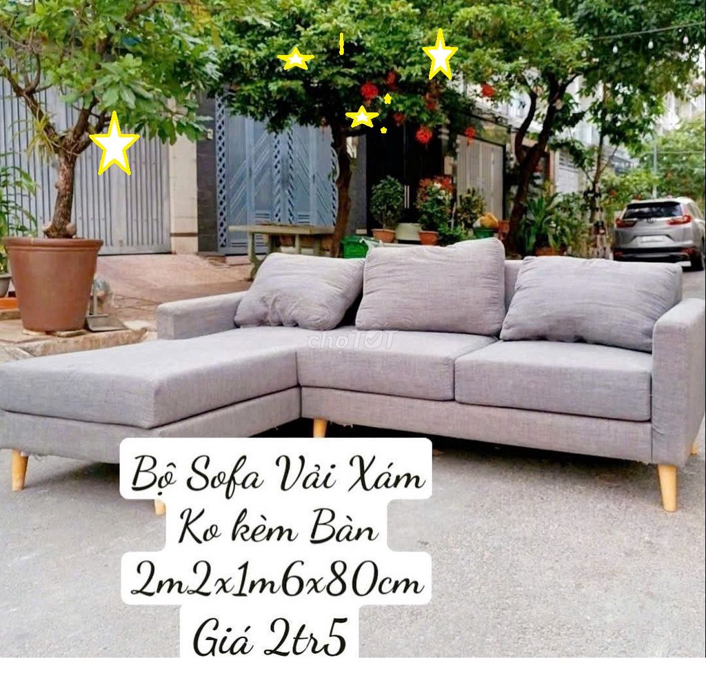 Thanh lý Ghế sofa chữ L, sofa góc L bọc vải. Mua bán Bàn ghế tại Quận 7 Tp Hồ Chí Minh được đăng bởi Kho Bàn Ghế Cũ hình 1