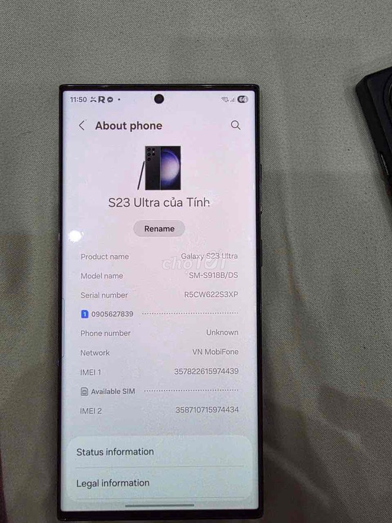 Samsung Galaxy S23 Ultra 512GB Đen. Mua bán Điện thoại tại Quận Tân Bình Tp Hồ Chí Minh được đăng bởi Văn Tính hình 1