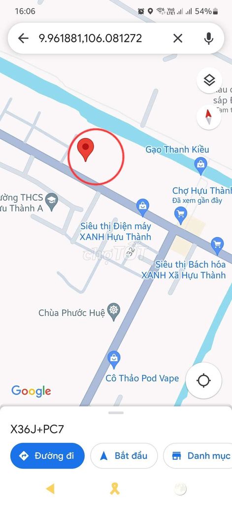 BÁN NỀN MẶT TIỀN GẦN CHỢ HỰU THÀNH, TRÀ ÔN, VĨNH LONG