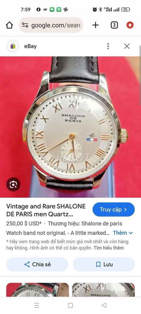 Đồng hồ SHALONE PARIS chính hãng PHÁP