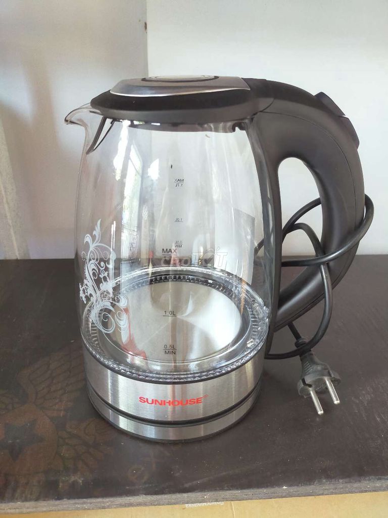 Ấm đun nước SUNHOUSE Thủy tinh 1.7L. Mua bán Bếp, lò, đồ điện nhà bếp tại Quận Cẩm Lệ Đà Nẵng được đăng bởi Bùi Văn Thái  hình 1