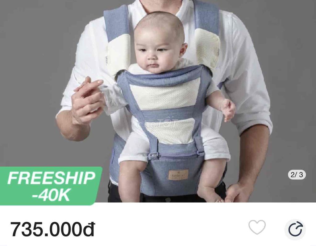 Địu em bé BeBear C11 Xanh Đã sử dụng. Mua bán Mẹ và bé tại Thành phố Bà Rịa Bà Rịa - Vũng Tàu được đăng bởi milo hình 1