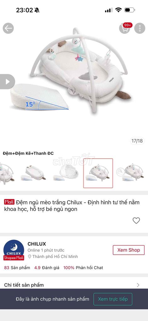 Nôi em bé Chilux Vải Trắng. Mua bán Mẹ và bé tại Quận Tây Hồ Hà Nội được đăng bởi Sky Blue hình 1