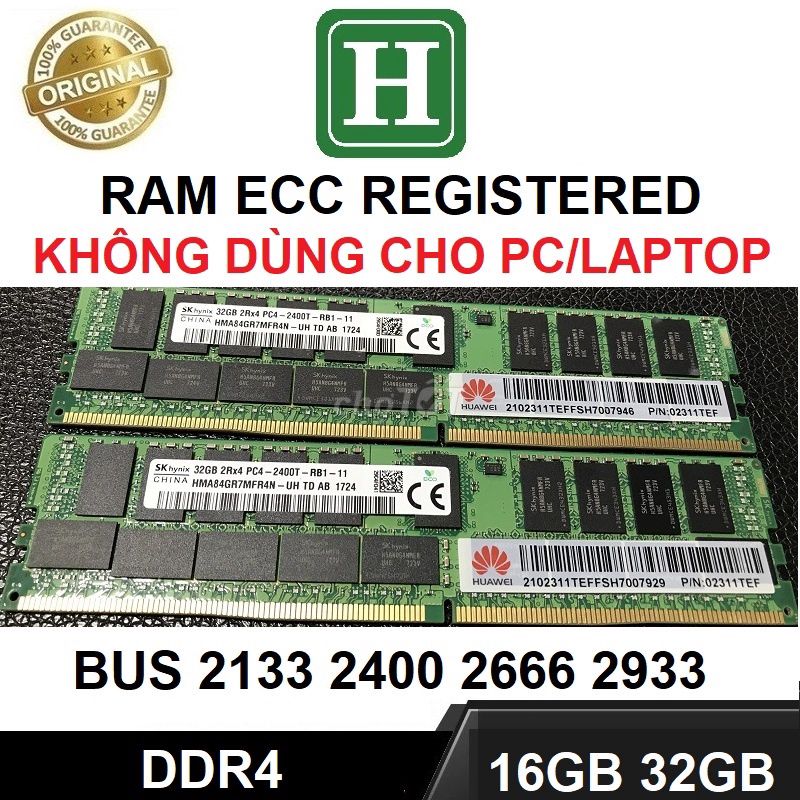 Ram ECC REG DDR4  8GB 16GB 32GB bus 2133 2400 2666. Mua bán Linh kiện (RAM, Card...) tại Quận 12 Tp Hồ Chí Minh được đăng bởi H SHOP hình 1