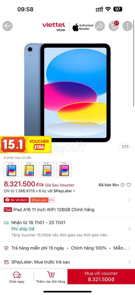 Apple iPad A16 11 inch 128GB. Mua bán Máy tính bảng tại Quận Ngũ Hành Sơn Đà Nẵng được đăng bởi Hoàng hình 1