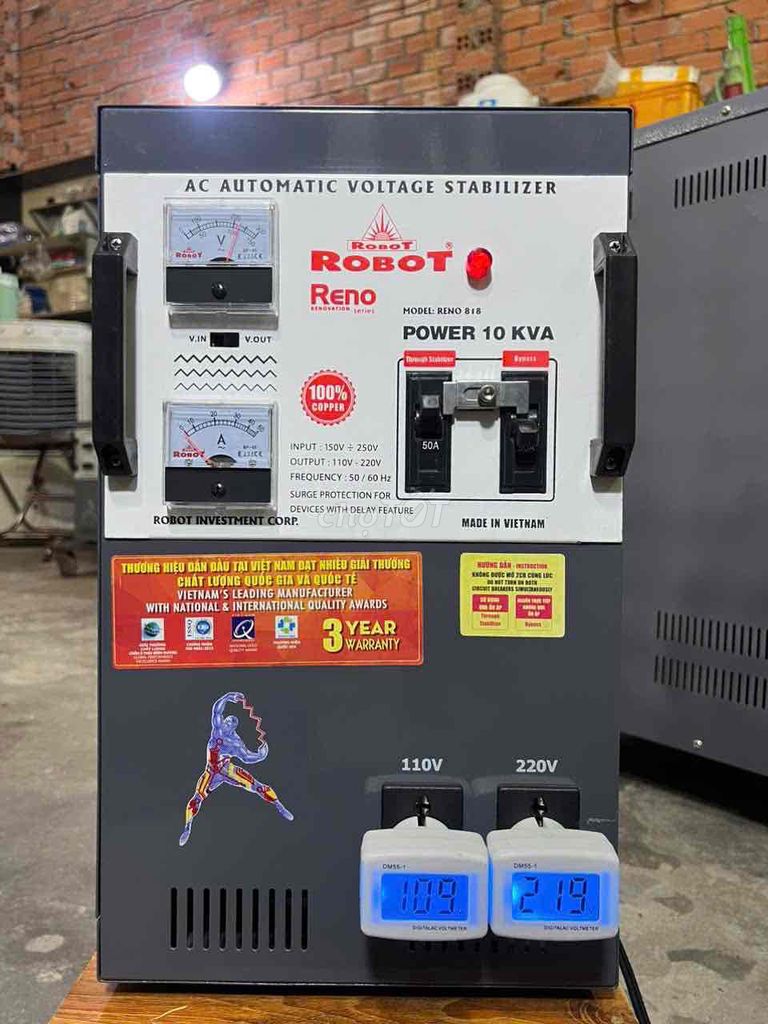 ổn áp 10kva robot reno nguyên zin máy còn 80-90%