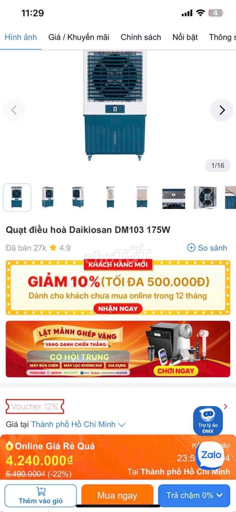 Quạt điều hòa Daikiosan DM103 175W. Mua bán Quạt tại Thành phố Vĩnh Long Vĩnh Long được đăng bởi Tuyet Tuyet hình 1