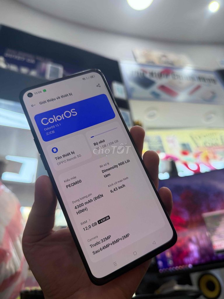 OPPO Reno6 5G 256GB Đen. Mua bán Điện thoại tại Quận Hải Châu Đà Nẵng được đăng bởi Chi Nhánh Thế Giới Số Đà Nẵng hình 1
