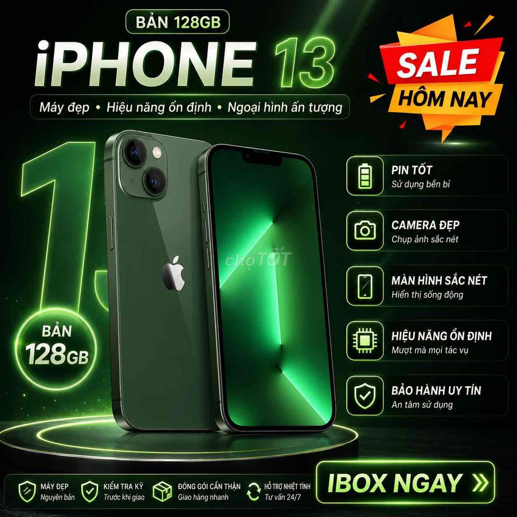 Apple iPhone 13 128GB Xanh lá. Mua bán Điện thoại tại Quận 7 Tp Hồ Chí Minh được đăng bởi RiO hình 1