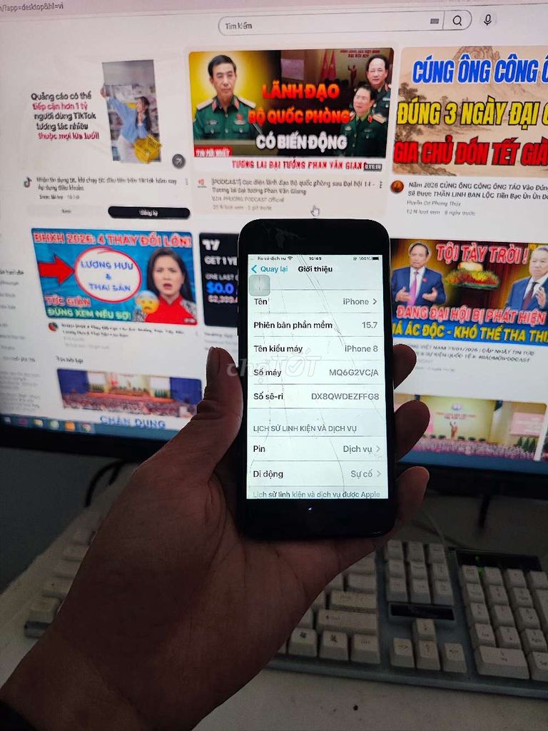 Apple iPhone 8 Đen Lỗi sim, nứt kính. Mua bán Điện thoại tại Huyện Thuỷ Nguyên Hải Phòng được đăng bởi Hùng Nguyễn THP store hình 1