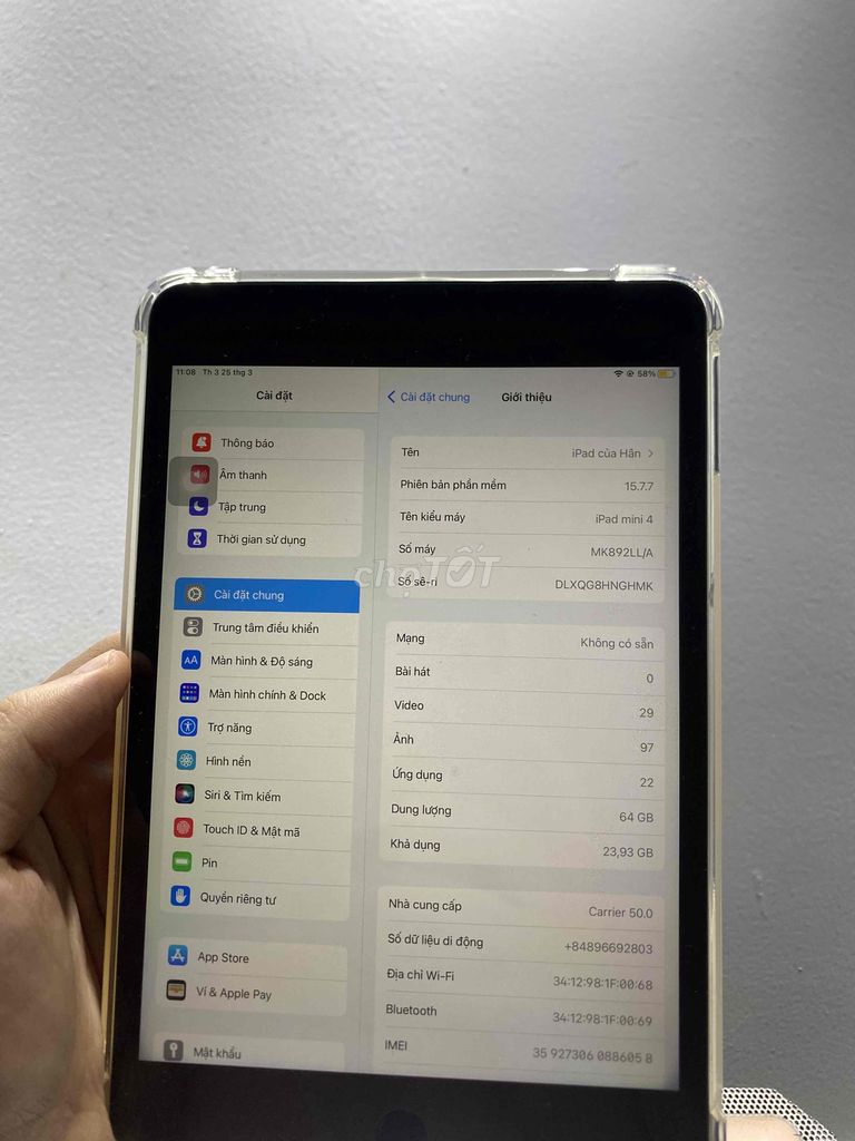 Ipad mini 4 64GB. Mua bán Máy tính bảng tại Thành phố Thủ Đức Tp Hồ Chí Minh được đăng bởi Gia  Hân hình 5