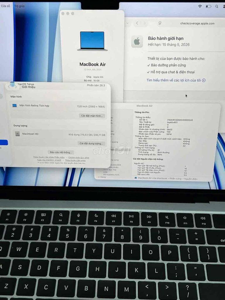 Macbook Air M4 13" 16/256GB Fullbox BH VN 5/2026. Mua bán Laptop tại Quận Tân Bình Tp Hồ Chí Minh được đăng bởi ĐỒ MỚI GIÁ CŨ hình 1