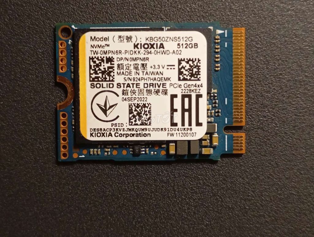 Ổ cứng SSD KIOXIA KBG50ZNS512G. Mua bán Linh kiện (RAM, Card...) tại Huyện Hoa Lư Ninh Bình được đăng bởi Thắng Phạm Ngọc hình 1