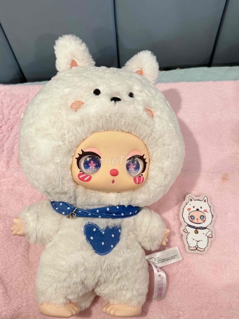 Búp bê Baby Three Vải bông Trắng