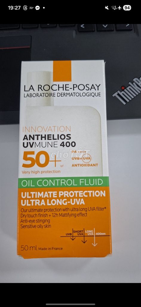 Kem chống nắng La Roche-Posay Anthelios UVMune 400. Mua bán Phụ kiện thời trang khác tại Quận Cẩm Lệ Đà Nẵng được đăng bởi Thùy Trinh hình 1